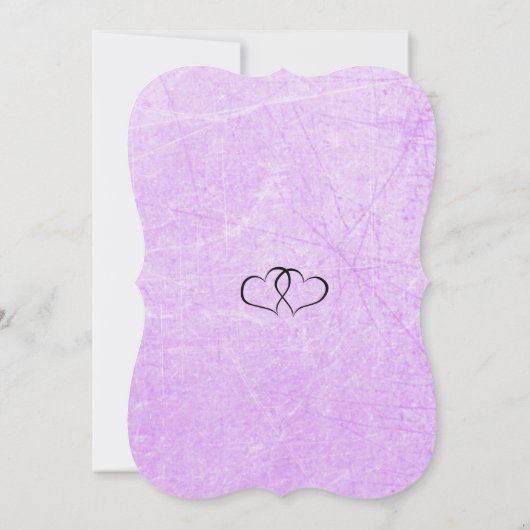 Uitnodiging voor een zwart en Paars Romantisch huw (Achterkant)