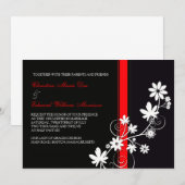 Uitnodiging voor een zwart en rood huwelijk (Voorkant / Achterkant)