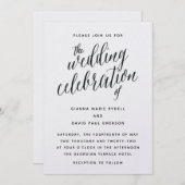 Uitnodiging voor een zwart-witscript (Voorkant / Achterkant)