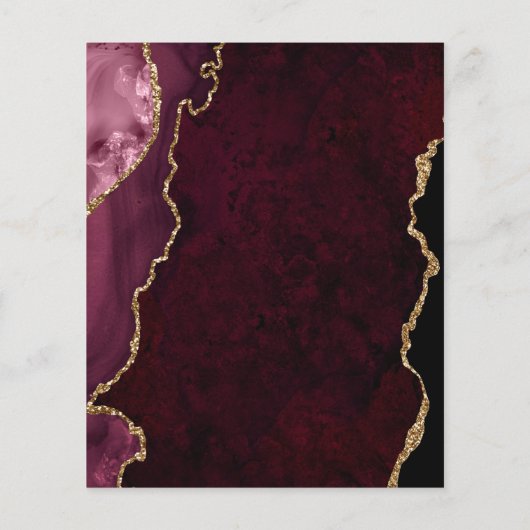 Uitnodiging voor een zwarte en Bourgognige gouden  (Achterkant)