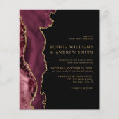 Uitnodiging voor een zwarte en Bourgognige gouden (Voorkant)