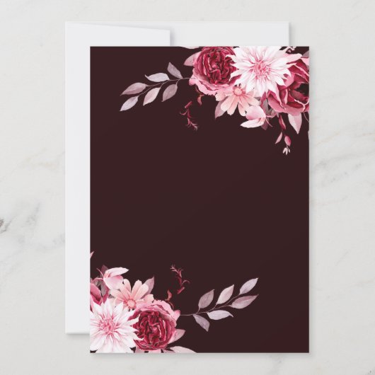 uitnodiging voor een zwarte en witte bruiloft (Achterkant)