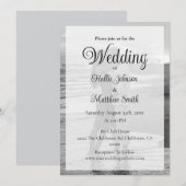 Uitnodiging voor een zwarte en witte minimalistisc (Voorkant / Achterkant)