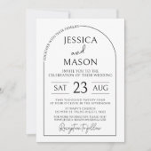 Uitnodiging voor een zwarte en witte moderne, mini (Voorkant)