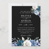 uitnodiging voor een zwarte witte en blauwe bruine (Voorkant)