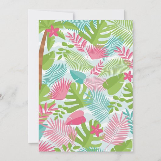 Uitnodiging voor een zwembadfeest eenhoorn verjaar (Achterkant)