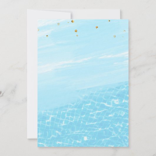 Uitnodiging voor een zwembadfeest Tropisch feest Z (Achterkant)