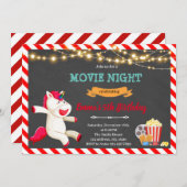 Uitnodiging voor eenhoorn filmavond feestje (Voorkant / Achterkant)