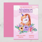 Uitnodiging voor eenhoornkinderen  (Voorkant / Achterkant)