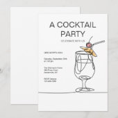 Uitnodiging voor Eenvoudige Cocktails (Voorkant / Achterkant)