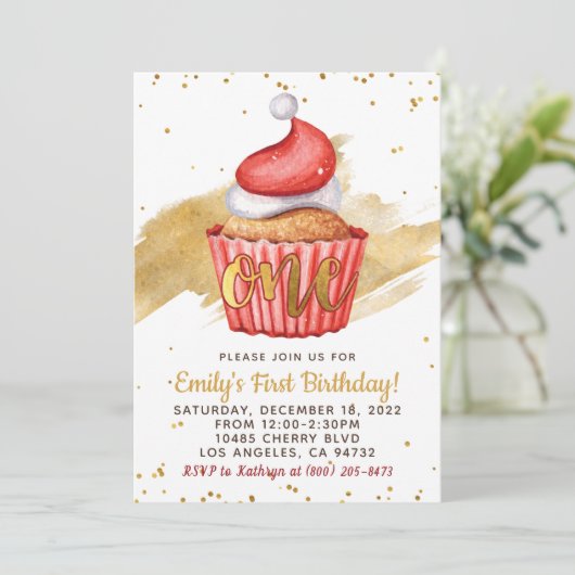 Uitnodiging voor eerste kerstdag (Staand voorkant)