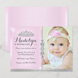 Uitnodiging voor eerste verjaardag kleine prinses 