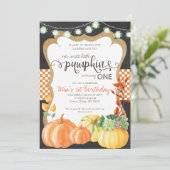 Uitnodiging voor eerste verjaardag van Pumpkin Pat (Staand voorkant)