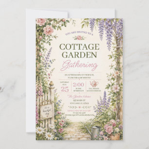 Uitnodiging voor eetbare cottage-tuinfeest