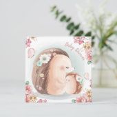 Uitnodiging voor egel-Baby shower (Staand voorkant)