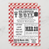 Uitnodiging voor eindexamenfeest met rivierkreefte (Voorkant / Achterkant)