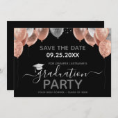 Uitnodiging voor eindexamenfeest om datum te reser (Voorkant / Achterkant)