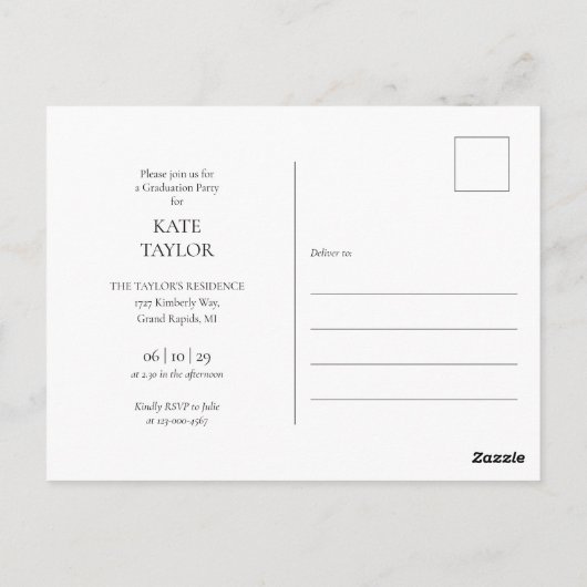 Uitnodiging voor eindexamenfeest rechtenfaculteit  (Achterkant)