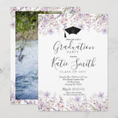 Uitnodiging voor eindexamenfeest, wilde bloemen ei (Voorkant / Achterkant)