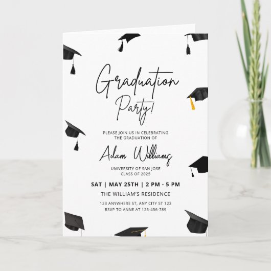 Uitnodiging voor eindexamengala, Afstuderen aan de (Voorkant)