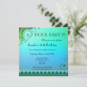 Uitnodiging voor Elegant Aqua Pool (Staand voorkant)