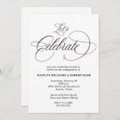 Uitnodiging voor Elegant Calligraphy Engagement Pa (Voorkant / Achterkant)