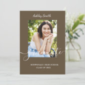 Uitnodiging voor Elegant Chic Afstuderen (Staand voorkant)