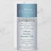 Uitnodiging voor Elegant Silver en Blauw Kerstfees (Voorkant)