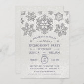 Uitnodiging voor Elegant Snowflake Engagement Part (Voorkant / Achterkant)