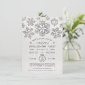 Uitnodiging voor Elegant Snowflake Engagement Part (Staand voorkant)