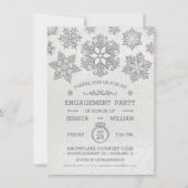 Uitnodiging voor Elegant Snowflake Engagement Part (Voorkant)