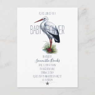 Uitnodiging voor Elegant Stork Baby shower