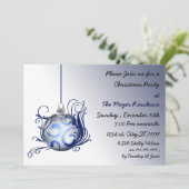 Uitnodiging voor elegante blauwe feestdag (Staand voorkant)