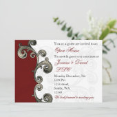 Uitnodiging voor elegante red Corporate Party (Staand voorkant)