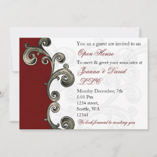 Uitnodiging voor elegante red Corporate Party