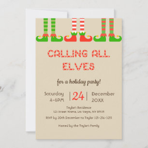 Uitnodiging voor Elves Christmas Holiday Party