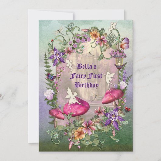 Uitnodiging voor Enchanted Woodland Fairy Forest P (Voorkant)