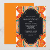 uitnodiging voor etnische bloemen (Voorkant / Achterkant)