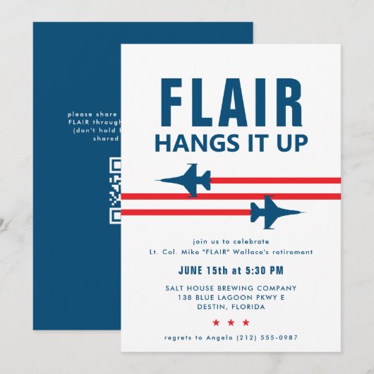 Uitnodiging voor F-16 Fighter Jet Party (Voorkant / Achterkant)