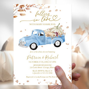 Uitnodiging voor 'Falling in Love Budget Boy Baby Flyer