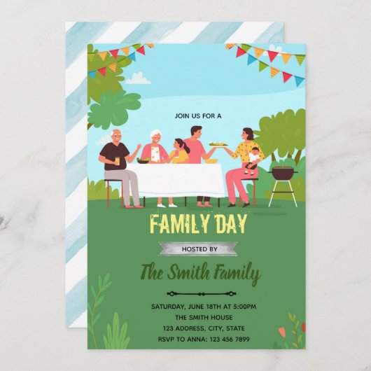 Uitnodiging voor familiedag (Voorkant / Achterkant)