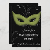 Uitnodiging voor fantasie-masqueradefeest (Voorkant / Achterkant)