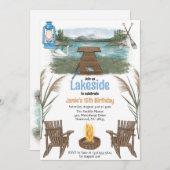 Uitnodiging voor feest aan het meer (Voorkant / Achterkant)