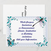 Uitnodiging voor feest met meerdere doeleinden (Voorkant / Achterkant)