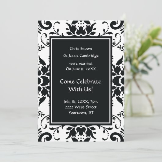 Uitnodiging voor feest na huwelijksaankondiging da (Staand voorkant)