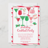 Uitnodiging voor feestdag Cocktail-kerstfeest (Voorkant)