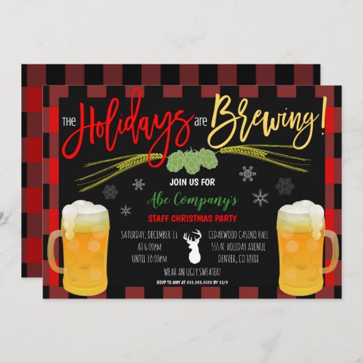 Uitnodiging voor feestdag en feestdag (Voorkant / Achterkant)