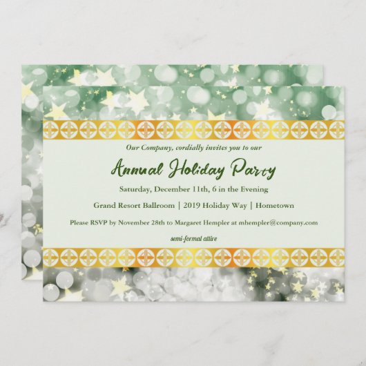 Uitnodiging voor feestdag en gouden feestdag (Voorkant / Achterkant)