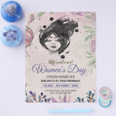 Uitnodiging voor feestdag op de dag van de vrouw flyer (Enkel)