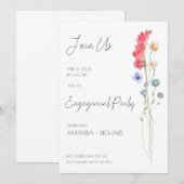 Uitnodiging voor feestelijke verloving, Minimalist (Voorkant / Achterkant)